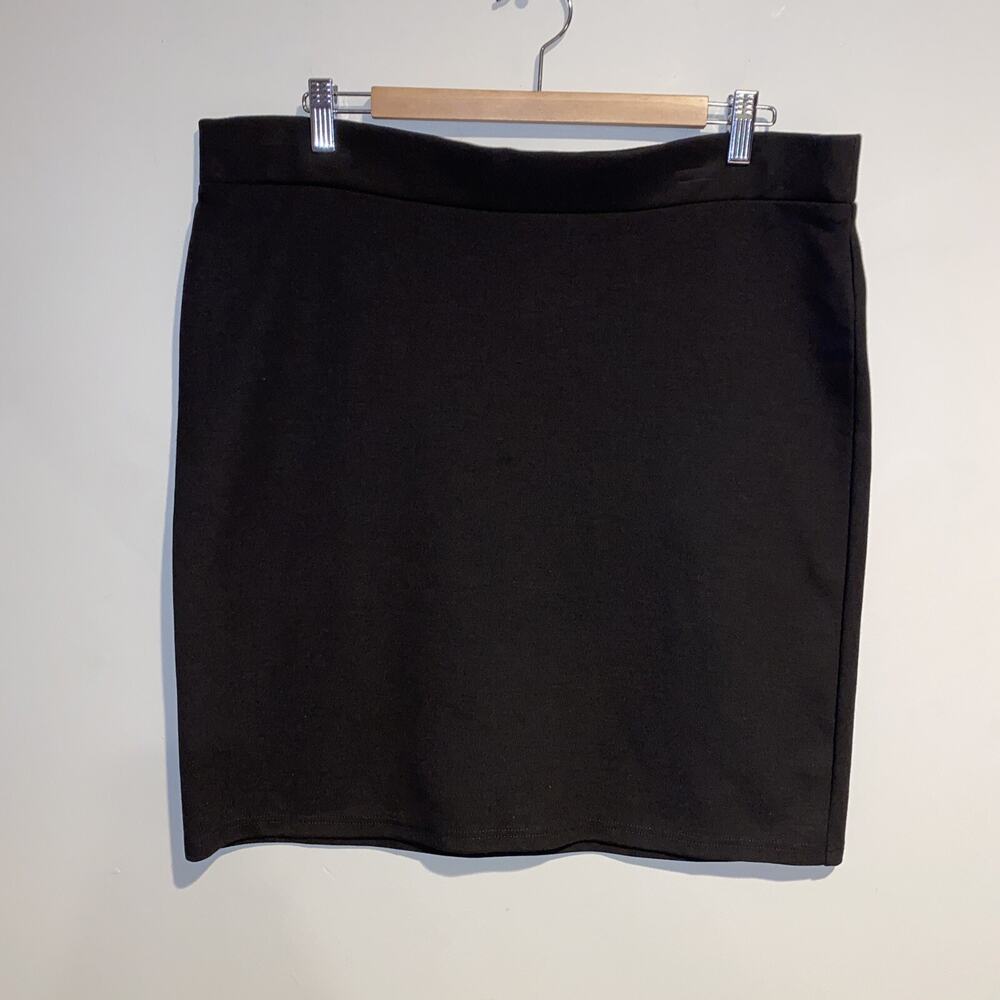 J. Jill Tall Ponte Brown Stretch Pencil Skirt Pull On Elastic Waist Sz Lg Tall